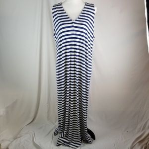 Soma | Sleeveless Striped Maxi Dress Blue White XL